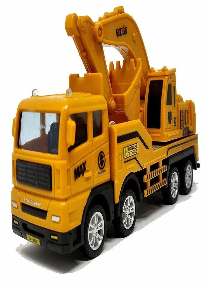 Oupstrive 3-Pack Construction Toy Truck Set for Kids with Excavator, Crane and Cargo Carrier, Rotating Parts, Realistic Design, Pull Back Action Vehicles, Boys & Girls Gift (Pack of 1) - Image 5